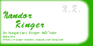 nandor ringer business card